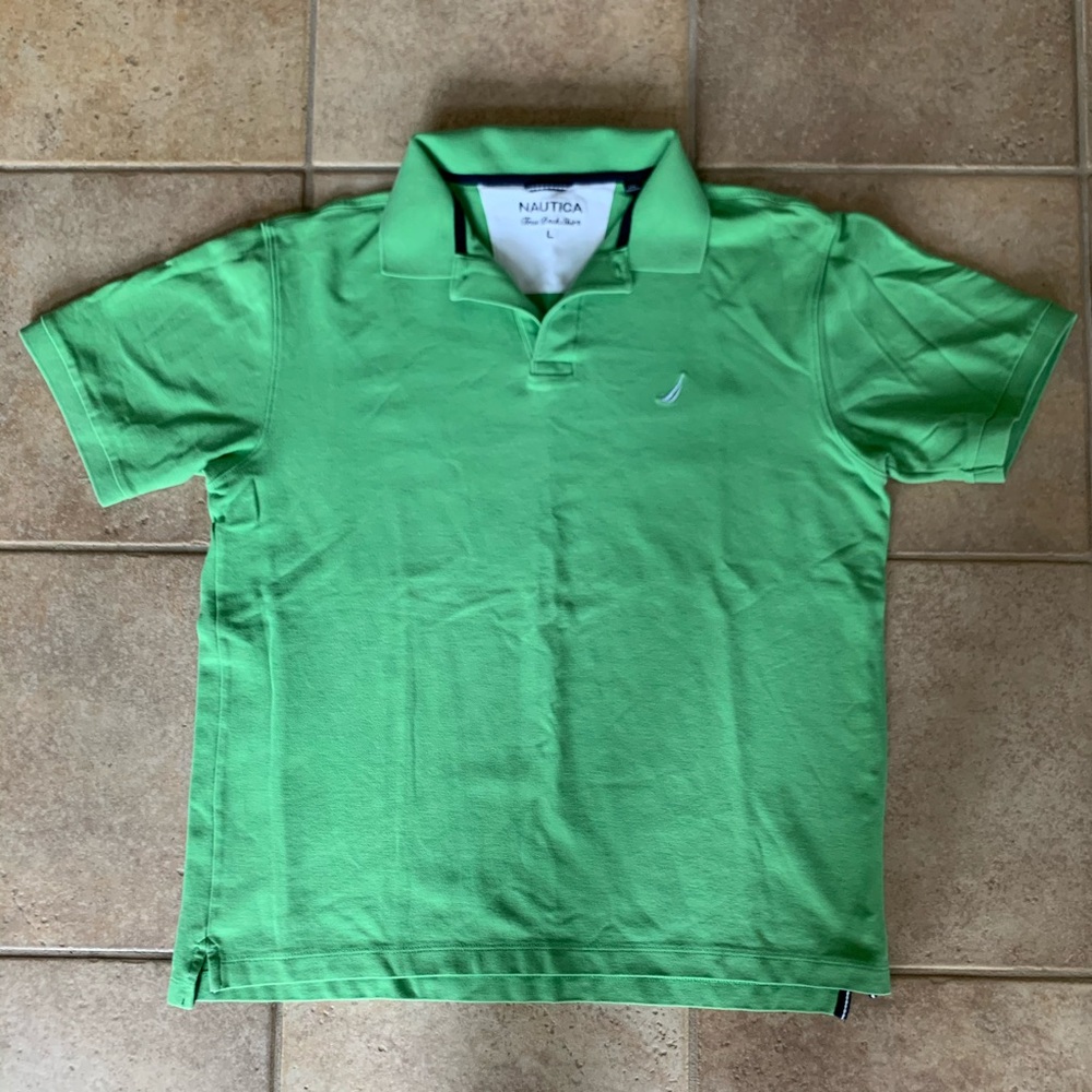 Nautica Green True Deck Polo Shirt Size Large